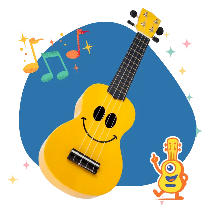 un ukulélé jaune pour apprendre à jouer du ukulélé