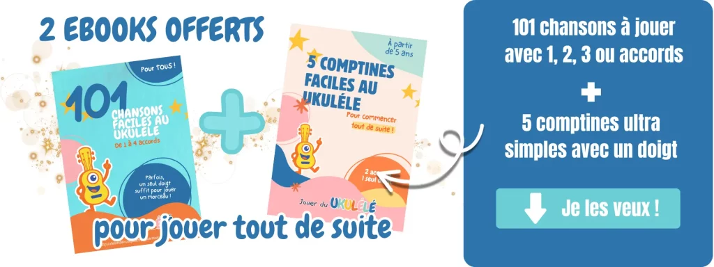 images des deux Livrets de chansons et comptines gratuites au ukulélé