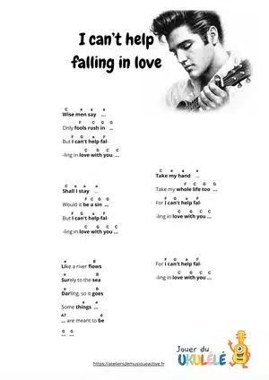 i can"t help falling in love ukulélé fiche partition pdf