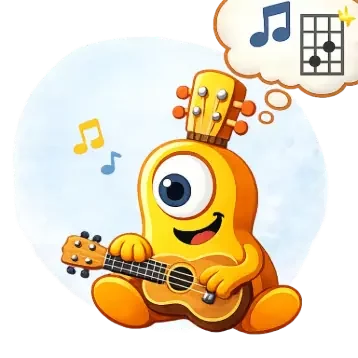 apprendre le ukulélé facilement avec Youkou notre mascotte